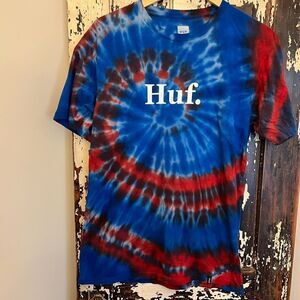 Huf tie-dyed T-shirt. Size Medium.